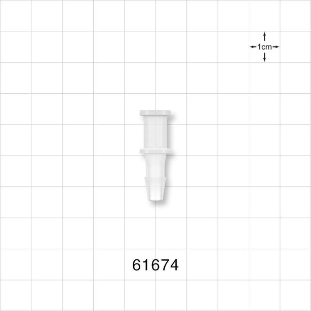 Press-In Plug, Barbed, Natural - Fits 3/16 inch ID Tubing (0.187 inch, 4.76 mm) - 61674