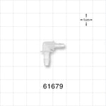 Elbow Connector, Barbed, Natural - Fits 1/8 inch ID x 3/32 inch ID Tubing (0.125 inch x 0.094 inch, 3.18 mm x 2.38 mm) - 61679