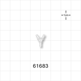 Y Connector, Barbed, Natural - Fits 1/16 inch ID Tubing (0.063 inch, 1.59 mm) - 61683