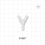 Y Connector, Barbed, Natural - Fits 3/16 inch ID Tubing (0.188 inch, 4.76 mm) - 61687