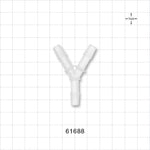 Y Connector, Barbed, Natural - Fits 1/4 inch ID Tubing (0.25 inch, 6.35 mm) - 61688