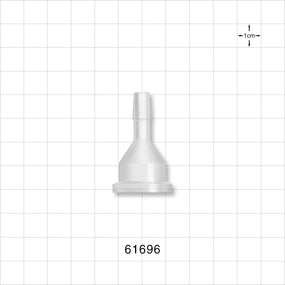 Sanitary Flange, Barbed, Natural - 0.5 inch/0.75 inch Mini; Fits 1/4 inch ID Tubing (0.25 inch, 6.35 mm) - 61696