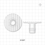 Bag Port Flange with Ribbed Base, Barbed, Natural - Fits 3/4 inch ID Tubing (0.75 inch, 19.05 mm) - 61697