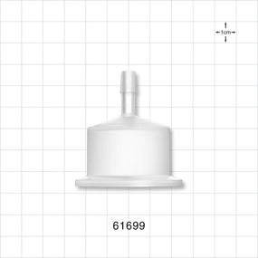 Sanitary Flange, Barbed, Natural - 1 inch/1.5 inch Standard; Fits 1/4 inch ID Tubing (0.25 inch, 6.35 mm) - 61699
