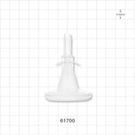 Sanitary Flange, Barbed, Natural, Pre-Attached Gasket - 1 inch/1.5 inch Standard; Fits 1/4 inch ID Tubing (0.25 inch, 6.35 mm) - 61700