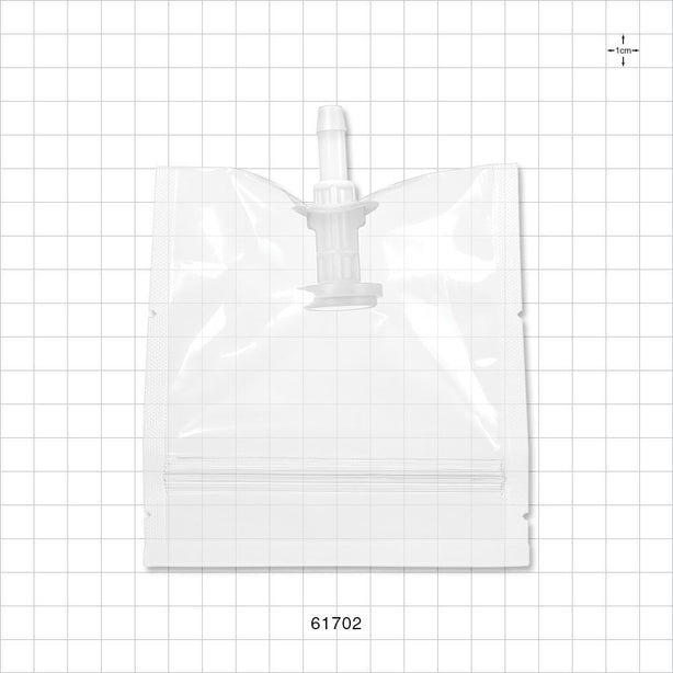 Sanitary Flange, Barbed, Natural, Pre-Attached Gasket, in Sealed Pouch - 0.5 inch/0.75 inch Mini; Fits 1/4 inch ID Tubing (0.25 inch, 6.35 mm); 4 inch x 4 inch Pouch - 61702