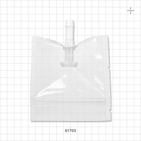 Sanitary Flange, Barbed, Natural, Pre-Attached Gasket, in Sealed Pouch - 0.5 inch/0.75 inch Mini; Fits 3/8 inch ID Tubing (0.375 inch, 9.53 mm); 4 inch x 4 inch Pouch - 61703