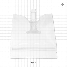 Sanitary Flange, Barbed, Natural, Pre-Attached Gasket, in Sealed Pouch - 0.5 inch/0.75 inch Mini; Fits 1/2 inch ID Tubing (0.5 inch, 12.7 mm); 4 inch x 4 inch Pouch - 61704