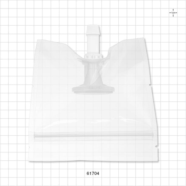 Sanitary Flange, Barbed, Natural, Pre-Attached Gasket, in Sealed Pouch - 0.5 inch/0.75 inch Mini; Fits 1/2 inch ID Tubing (0.5 inch, 12.7 mm); 4 inch x 4 inch Pouch - 61704