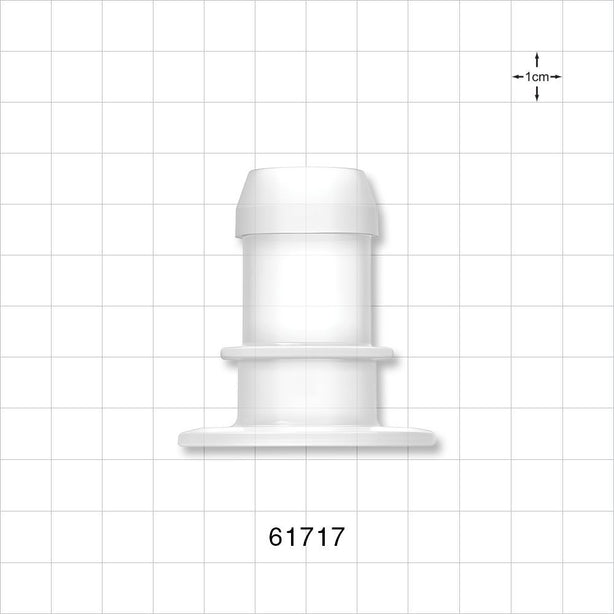 Sanitary Flange, Barbed, Natural - 1 inch/1.5 inch Standard; Fits 7/8 inch ID Tubing (0.875 inch, 22.23 mm) - 61717