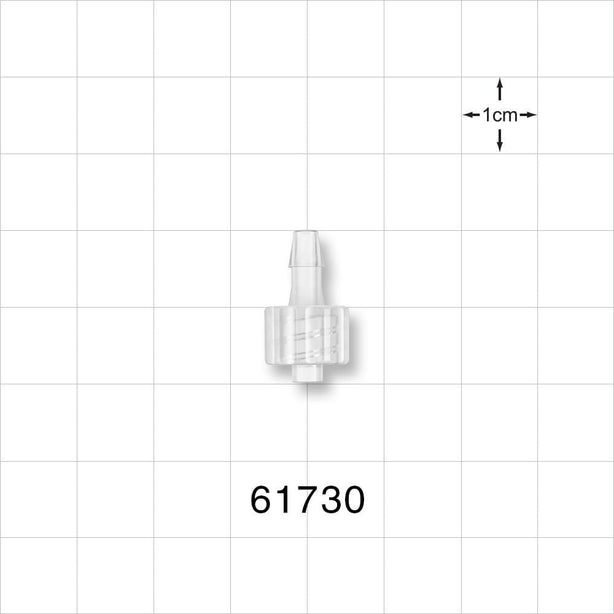 Male Luer Lock, Barbed, Natural - Fits 1/8 inch ID Tubing (0.125 inch, 3.18 mm) - 61730