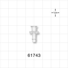 Female Luer Lock, Barbed, Natural - Fits 5/32 inch ID Tubing (0.156 inch, 3.97 mm) - 61743