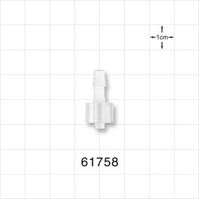 Male Luer Lock, Barbed Natural - Fits 5/32 inch ID Tubing (0.156 inch, 3.97 mm) - 61758