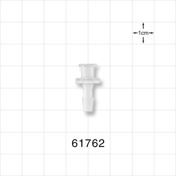 Female Luer Lock, Barbed, Natural - Fits 5/32 inch ID Tubing (0.156 inch, 3.97 mm) - 61762