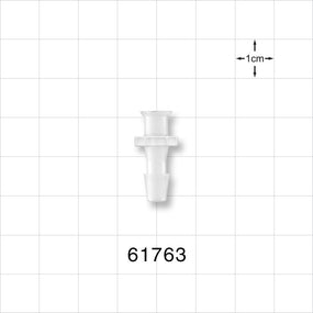 Female Luer Lock, Barbed, Natural - Fits 3/16 inch ID Tubing (0.188 inch, 4.76 mm) - 61763
