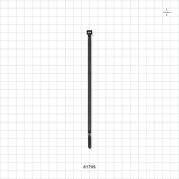 General Purpose Pan-Ty Non-Reopening Cable Tie, PLT Series, Black - 5.6 inch (142 mm); 111N (25lbs) Breaking Strength - 61795