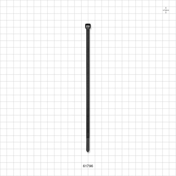 General Purpose Pan-Ty Non-Reopening Cable Tie, PLT Series, Black - 7.4 inch (188 mm); 178N (40lbs) Breaking Strength - 61796