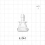 Sanitary Flange, Barbed, Natural, Pre-Attached Gasket - 0.5 inch/0.75 inch Mini; Fits 1/4 inch ID Tubing (0.25 inch, 6.35 mm) - 61802
