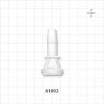 Sanitary Flange, Barbed, Natural, Pre-Attached Gasket - 0.5 inch/0.75 inch Mini; Fits 3/8 inch ID Tubing (0.375 inch, 9.53 mm) - 61803