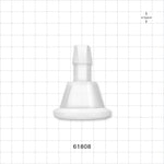 Sanitary Flange, Barbed, Natural, Pre-Attached Gasket - 1 inch/1.5 inch Standard; Fits 1/2 inch ID Tubing (0.5 inch, 12.7 mm) - 61808