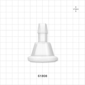 Sanitary Flange, Barbed, Natural, Pre-Attached Gasket - 1 inch/1.5 inch Standard; Fits 1/2 inch ID Tubing (0.5 inch, 12.7 mm) - 61808