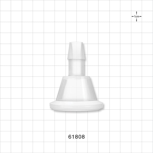 Sanitary Flange, Barbed, Natural, Pre-Attached Gasket - 1 inch/1.5 inch Standard; Fits 1/2 inch ID Tubing (0.5 inch, 12.7 mm) - 61808
