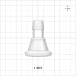 Sanitary Flange, Barbed, Natural, Pre-Attached Gasket - 1 inch/1.5 inch Standard; Fits 3/4 inch ID Tubing (0.75 inch, 19.05 mm) - 61809