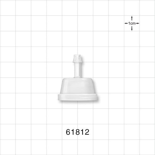 Sanitary Flange, Barbed, Natural - 0.5 inch/0.75 inch Mini, Fits 3/16 inch ID Tubing (0.187 inch, 4.76 mm) - 61812