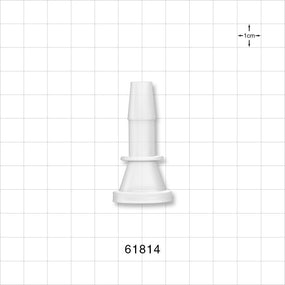 Sanitary Flange, Barbed, Natural - 0.5 inch/0.75 inch Mini; Fits 3/8 inch ID Tubing (0.375 inch, 9.53 mm) - 61814