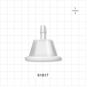 Sanitary Flange, Barbed, Natural - 1 inch/1.5 inch Standard; Fits 1/4 inch ID Tubing (0.875 inch, 22.23 mm) - 61817