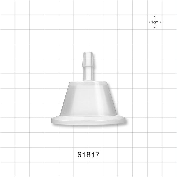 Sanitary Flange, Barbed, Natural - 1 inch/1.5 inch Standard; Fits 1/4 inch ID Tubing (0.875 inch, 22.23 mm) - 61817