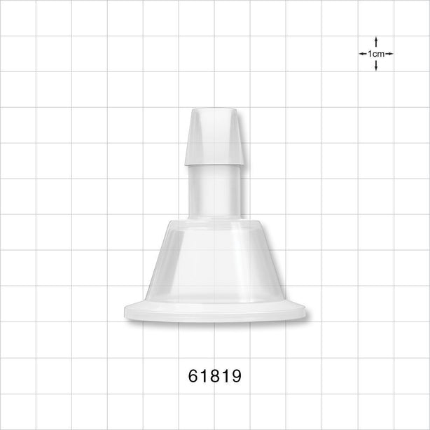 Sanitary Flange, Barbed, Natural - 1 inch/1.5 inch Standard; Fits 1/2 inch ID Tubing (0.5 inch, 12.7 mm) - 61819