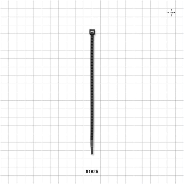 General Purpose Non-Reopening Cable Tie, Black 100/Bag - 5.84 inch (148 mm); 178N (40 lbs) Breaking Strength - 61825