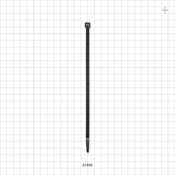 General Purpose Non-Reopening Cable Tie, Black 100/Bag - 7.56 inch (192 mm); 222N (50 lbs) Breaking Strength - 61826