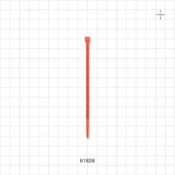 General Purpose Non-Reopening Cable Tie, Orange 100/Bag - 4.125 inch (105 mm); 80N (18 lbs) Breaking Strength - 61828