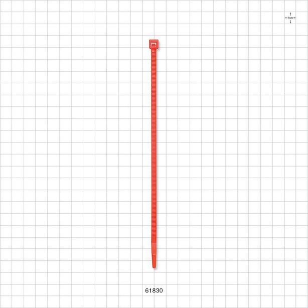 General Purpose Non-Reopening Cable Tie, Orange 100/Bag - 7.56 inch (192 mm); 222N (50 lbs) Breaking Strength - 61830