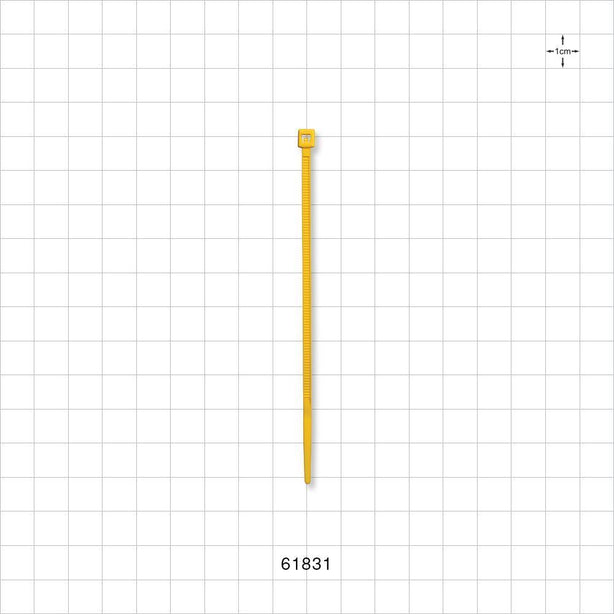 General Purpose Non-Reopening Cable Tie, Yellow 100/Bag - 4.125 inch (105 mm); 80N (18 lbs) Breaking Strength - 61831