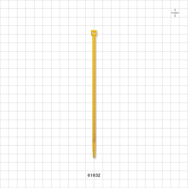 General Purpose Non-Reopening Cable Tie, Yellow 100/Bag - 5.84 inch (148 mm); 178N (40 lbs) Breaking Strength - 61832