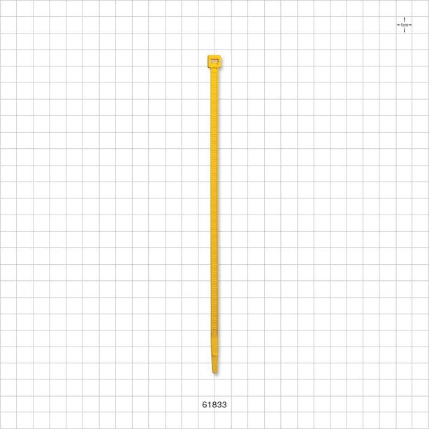 General Purpose Non-Reopening Cable Tie, Yellow 100/Bag - 7.56 inch (192 mm); 222N (50 lbs) Breaking Strength - 61833