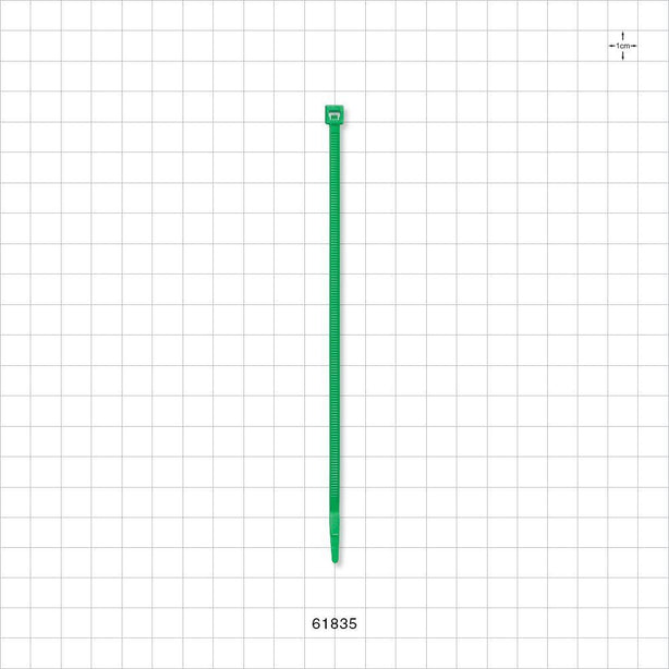 General Purpose Non-Reopening Cable Tie, Green 100/Bag - 5.84 inch (148 mm); 178N (40 lbs) Breaking Strength - 61835