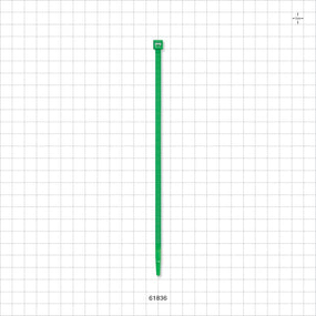 General Purpose Non-Reopening Cable Tie, Green 100/Bag - 7.56 inch (192 mm); 222N (50 lbs) Breaking Strength - 61836