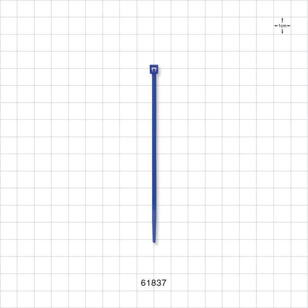 General Purpose Non-Reopening Cable Tie, Blue 100/Bag - 4.125 inch (105 mm); 80N (18 lbs) Breaking Strength - 61837