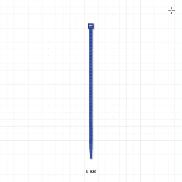 General Purpose Non-Reopening Cable Tie, Blue 100/Bag - 7.56 inch (192 mm); 222N (50 lbs) Breaking Strength - 61839