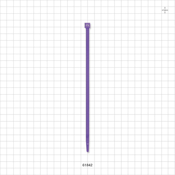 General Purpose Non-Reopening Cable Tie, Purple 100/Bag - 7.56 inch (192 mm); 222N (50 lbs) Breaking Strength - 61842