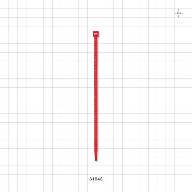 General Purpose Non-Reopening Cable Tie, Red 100/Bag - 5.84 inch (148 mm); 178N (40lbs) Breaking Strength - 61843