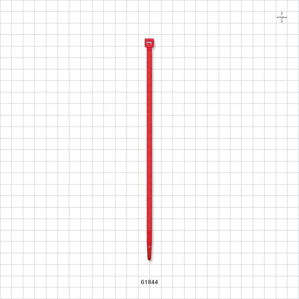 General Purpose Non-Reopening Cable Tie, Red 100/Bag - 7.56 inch (192 mm); 222N (50 lbs) Breaking Strength - 61844