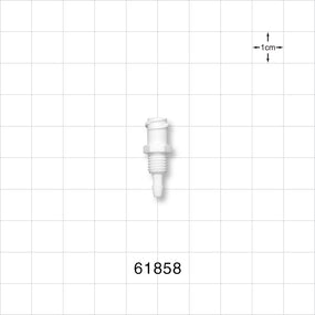 Panel Mount, Female Luer Lock, Barbed, White - 1/4-28 UNF Thread; Fits 3/32 inch ID Tubing (0.094 inch, 2.38 mm) - 61858