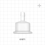 Sanitary Flange, Barbed, Natural - 1 inch/1.5 inch Standard; Fits 3/8 inch ID Tubing (0.375 inch, 9.53 mm) - 61871
