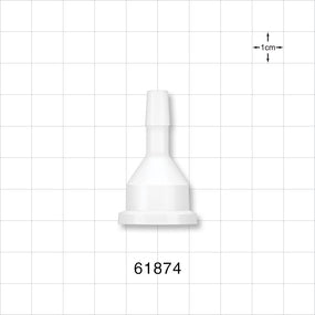 Sanitary Flange, Barbed, Natural - 0.5 inch/0.75 inch Mini; Fits 1/4 inch ID Tubing (0.25 inch, 6.35 mm) - 61874