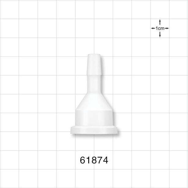 Sanitary Flange, Barbed, Natural - 0.5 inch/0.75 inch Mini; Fits 1/4 inch ID Tubing (0.25 inch, 6.35 mm) - 61874